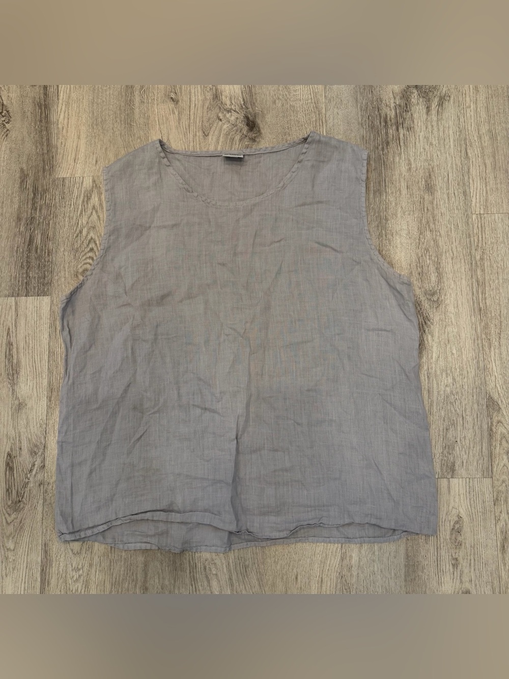 CP Shades 100% Linen Sleeveless Tank Top Size Large Gray Taupe Minimalist